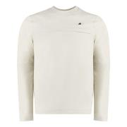 K-Way Räfflad crew-neck sweatshirt med dragsko Beige, Herr