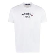 Dsquared2 Kontrasterande Logo Bomull T-Shirt White, Herr