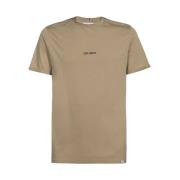 Les Deux Kontrasterande Logga Bomull T-Shirt Beige, Herr