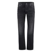 Off White Klassiska Denim Jeans med Metaldetaljer Black, Herr