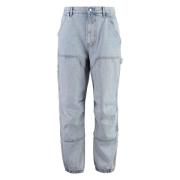 Alexander Wang Vida Jeans med Graverat Logotyp Blue, Dam