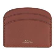 A.p.c. Läderkorthållare med logodetalj Brown, Dam