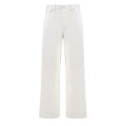 Agolde Jeans med vida ben och metall detaljer Beige, Dam