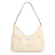 Maison Margiela Quiltad läder hobo-väska Beige, Dam