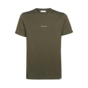 Les Deux Bomull Crew-Neck T-Shirt Green, Herr