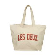 Les Deux Kontrasterande Logo Canvas Toteväska Beige, Herr