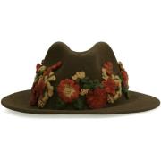 Tu Lizé Broderad ull Fedora hatt Green, Dam