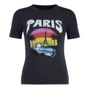 Balenciaga Paris Tropical Tryckt T-shirt Black, Dam