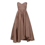 Pinko Geometriska Volymer Taffeta Klänning Brown, Dam