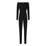 Norma Kamali Jumpsuit med Sweetheart och Off-Shoulder Black, Dam