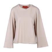 Wild Cashmere Mjuk Bomull T-shirt Beige, Dam