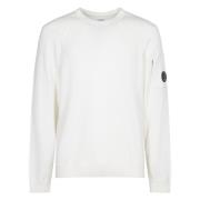 C.P. Company Sea Island Crew Neck Stickad Tröja White, Herr