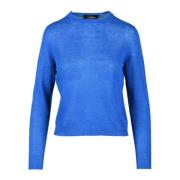 Max Mara Weekend Linne Weekend Stickad Topp Blue, Dam