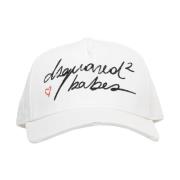 Dsquared2 Vit Distressed Baseball Cap Damaccessoarer White, Dam