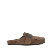 Brunello Cucinelli Brun Slip-On Platta Skor Brown, Dam