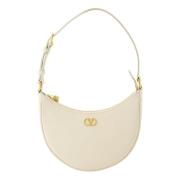 Valentino Garavani Beige Läder Mini Hobo Väska Beige, Dam