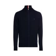 Tommy Hilfiger Cashmere Zip Thru Sweater Blue, Herr