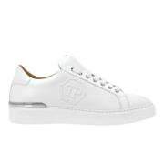 Philipp Plein Vit lädersneaker med hexagon tryck White, Herr