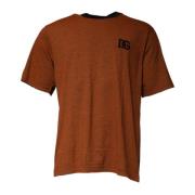 Dolce & Gabbana Brun Bomull Logo Crew Neck T-shirt Brown, Herr