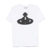 Vivienne Westwood Klassisk Vit Halftone Orb T-shirt White, Herr