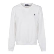 Polo Ralph Lauren Broderad Pony Långärmad Sweatshirt White, Dam