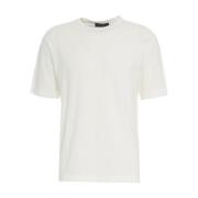 Peuterey Vit T-shirt med Ribbad Krage White, Herr