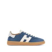 Hogan Blå Mocka Sneakers Snörning Logo Blue, Dam