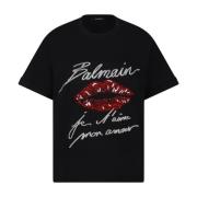 Balmain Stiliga T-shirts och Polos Black, Dam