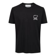 Iceberg Svart smal passform bomull T-shirt med björntryck Black, Herr