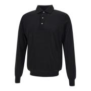 Filippo De Laurentiis Svart Merinoull Polo Skjorta Black, Herr