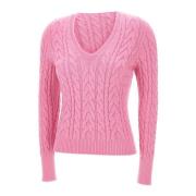 Kaos Cyclamen Pink V-Neck Sweater Pink, Dam