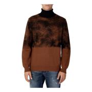 Antony Morato Brun Bomull Turtleneck Stickad Tröja Brown, Herr