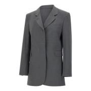 Remain Birger Christensen Grå Ull Boxy Blazer Jacka Gray, Dam