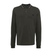 Fred Perry Broderad Logotyp Klassisk Krage T-shirts Green, Herr