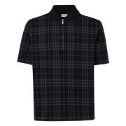 Burberry Rutig Jacquard Polotröja med Dragkedja Black, Herr