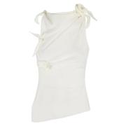 Coperni Blommig Asymmetrisk Topp White, Dam