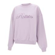 Rotate Birger Christensen Lila Bomullsweatshirt med Logobrodyr Purple,...