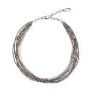 Brunello Cucinelli Glas och Sterling Silver Halsband Gray, Dam