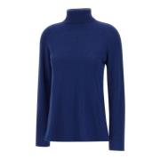 Kaos Blå ull turtleneck tröja Blue, Dam