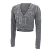 Kaos Cardigan med strassdetaljer Gray, Dam