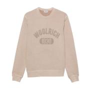 Woolrich Bomull Logo Tröja Sand Beige, Herr