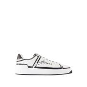 Balmain Vita Läder Court Sneakers White, Herr