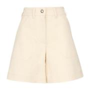 Moncler Beige Shorts för en stilren look Beige, Dam