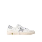 Golden Goose Kristalltyg Stjärna Läder Sneakers White, Dam