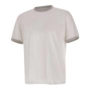 Eleventy Kontrast Profil Vit T-shirt White, Herr