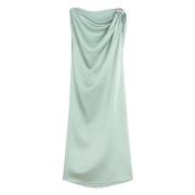 Lanvin Draped Klänning med Arpège Ring Detalj Green, Dam