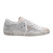 Philippe Model Laminerade Lädersneakers Silver Vit Gray, Dam