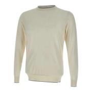 Filippo De Laurentiis Mjölkvit Crew Neck Sweater White, Herr