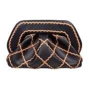 THEMOIRè Vegan Tyg Clutch Väska Svart Läder Black, Dam