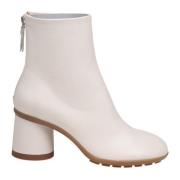 AGL Kurviga ankelboots i kritfärgat läder Beige, Dam